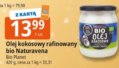 Olej kokosowy rafinowany bio Naturavena Bio Planet promocja w Leclerc