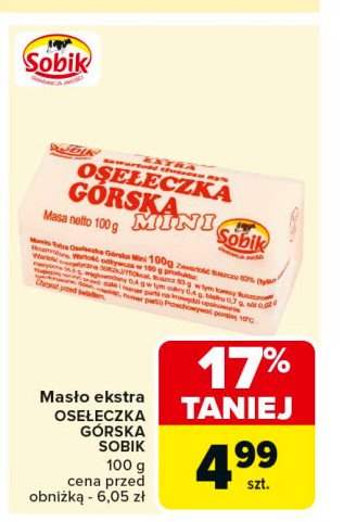 Masło extra Sobik promocja w Carrefour Market