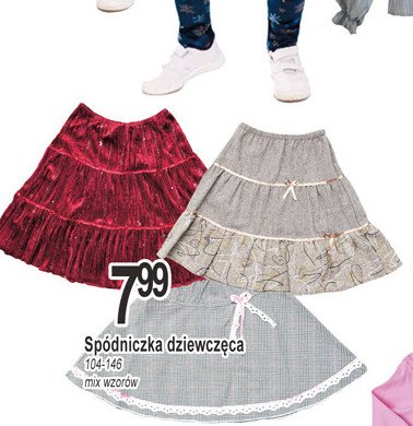 Sp贸dniczka dziewcz臋ca rozm. 104-146 cm promocja