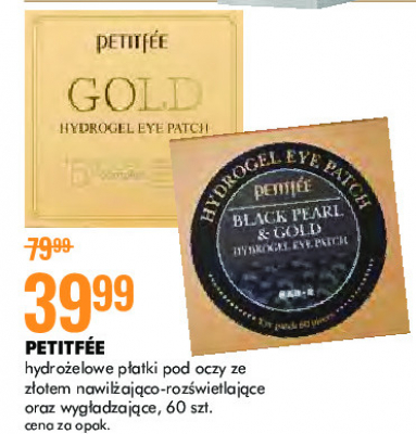 Płatki żelowe pod oczy Petitfee black pearl & gold promocja