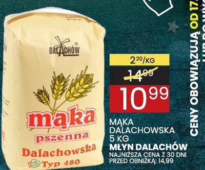 Mąka dalachowska pszenna typ 480 promocja w Wafelek