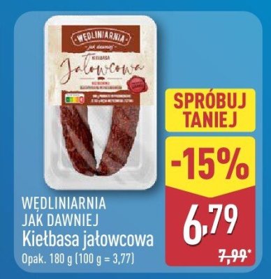 Kiełbasa jałowcowa  promocja w Aldi