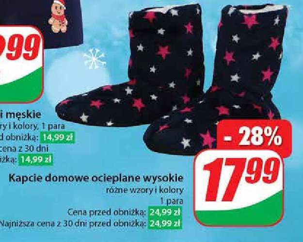 Kapcie ocieplane promocja