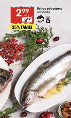 Pstrąg patroszony promocja w Delikatesy Centrum