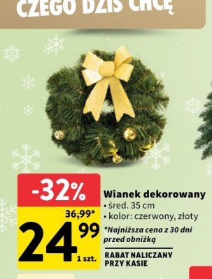 Wianek dekorowany promocja w Intermarche