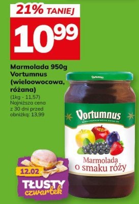 Marmolada 950g Vortumnus (wieloowocowa, różana) promocja w Hitpol