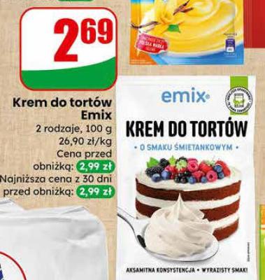 Krem do tortów Emix promocja w Dino