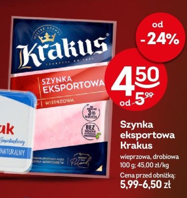 Szynka eksportowa Krakus wieprzowa, drobiowa promocja w Żabka