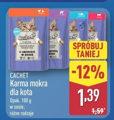 CACHET Karma mokra dla kota, różne rodzaje promocja w Aldi