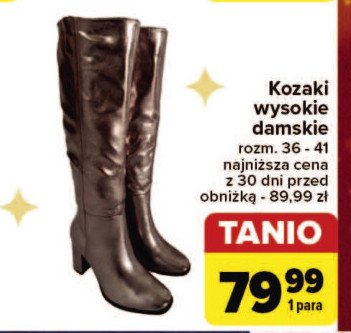 Kozaki damskie 36-41 promocja w Carrefour