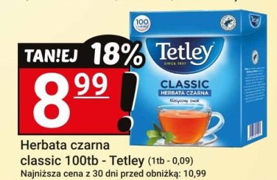 Herbata czarna classic 100tb - Tetley promocja w Hitpol