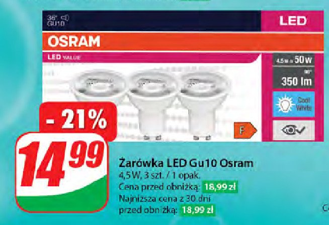 Żarówki par 16 4.5w gu10 Osram promocja