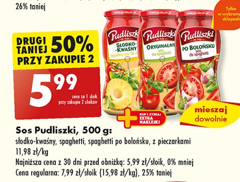 Sos do spaghetti po bolońsku Pudliszki promocja