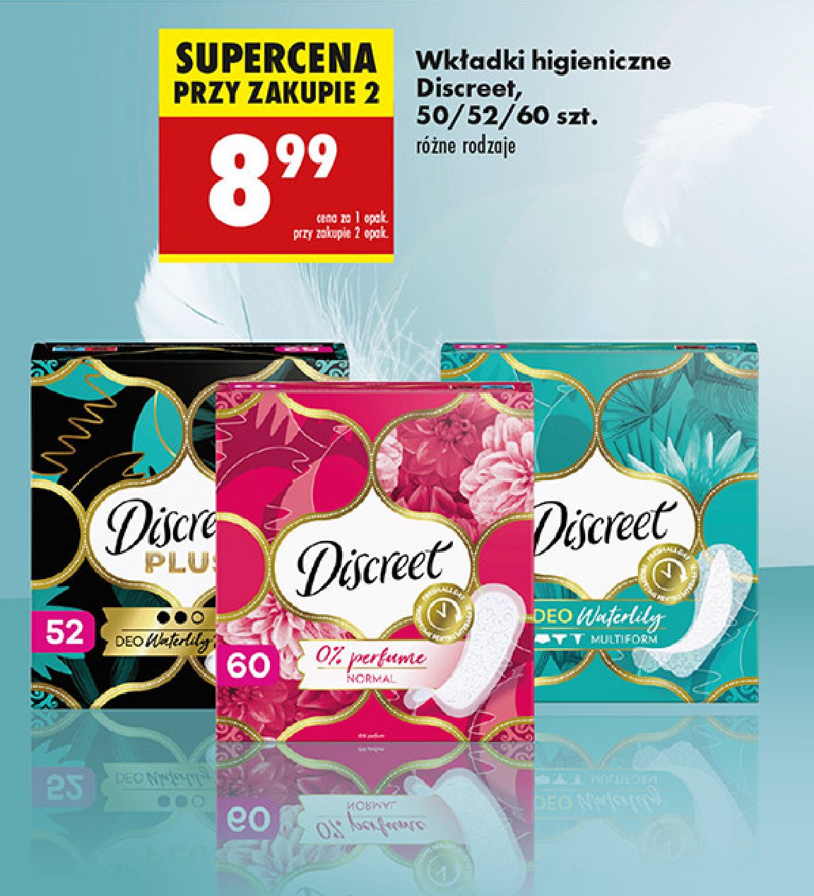 Wkładki deo waterlily plus Discreet zone plus promocja w Biedronka