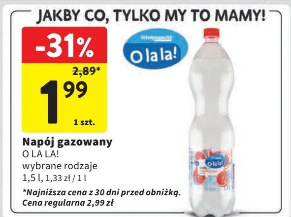 Woda grejpfrutowa O la la! promocja