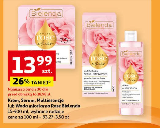 Woda micelarna różana Bielenda royal rose elixir promocja w Auchan