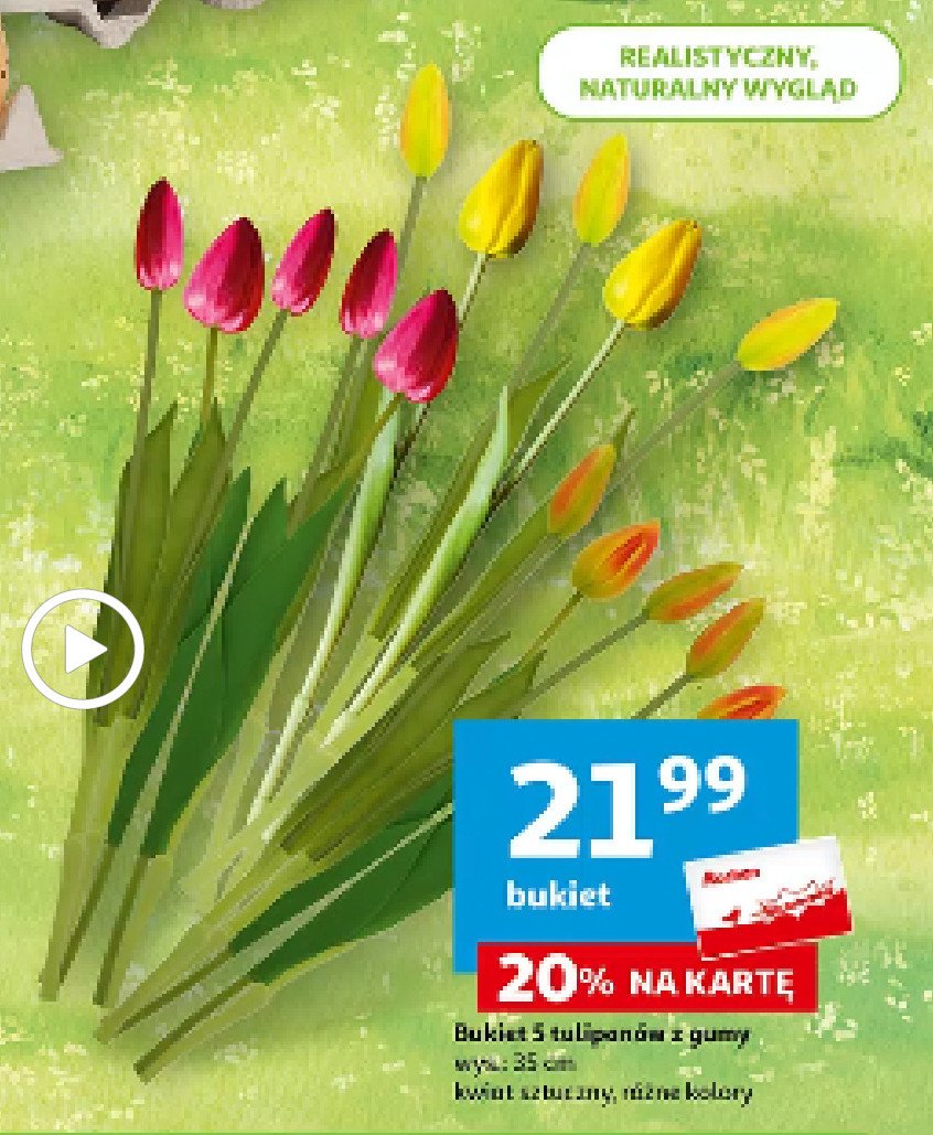 Bukiet tulipanów z gumy 35 cm promocja