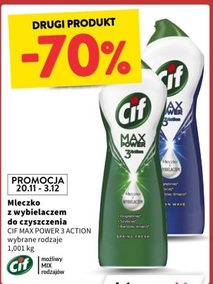 Mleczko z wybielaczem do czyszczenia CIF MAX POWER 3 ACTION 1,001 kg promocja w Intermarche