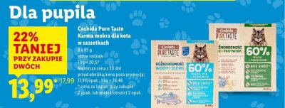 Karma mokra dla kota w saszetkach Coshida promocja w Lidl