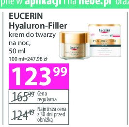 Krem do twarzy na noc EUCERIN HYALURON FILLER promocja