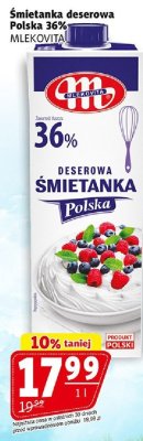 Śmietanka deserowa Polska 36% Mlekovita 1l promocja w Prim Market