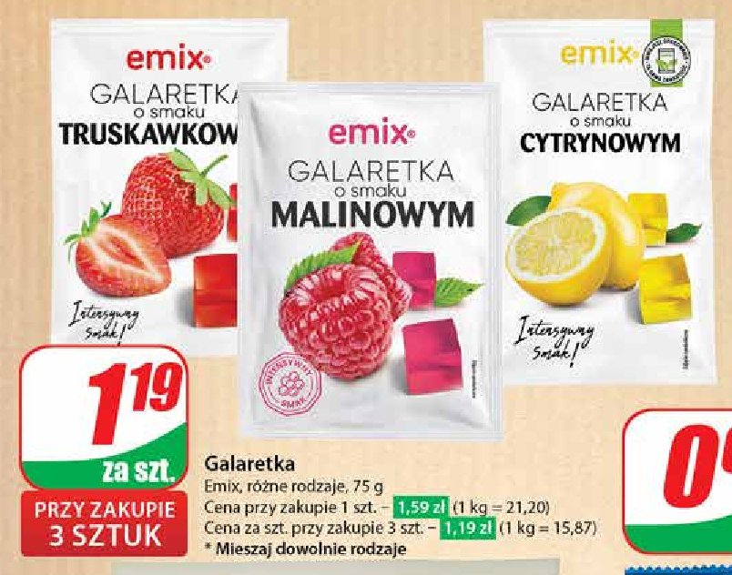 Galaretka malinowa Emix promocja