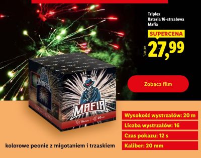 Bateria 16-strzałowa Triplex Mafia promocja w Lidl