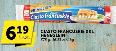 Ciasto francuskie XXL Henglein promocja w Groszek