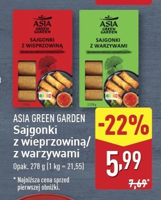 Sajgonki z wieprzowiną Asia green garden promocja