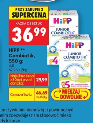 Mleko modyfikowane HiPP Junior Combiotik promocja w Biedronka