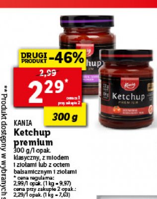 Ketchup premium z miodem i czosnkiem Kania Kania natura promocja