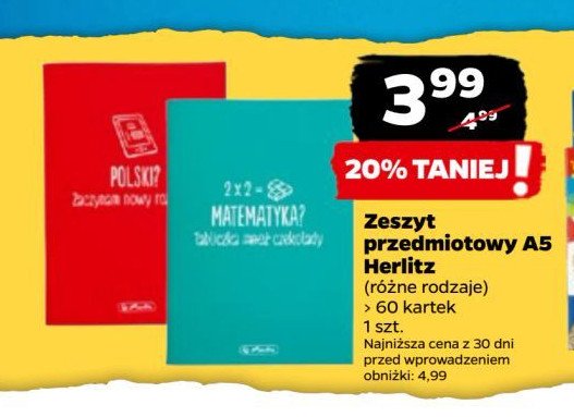 Zeszyt a5/60 k. kratka język polski Herlitz promocja