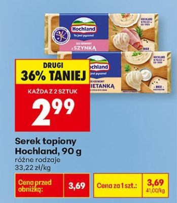 Serek topiony 90 g promocja w Biedronka