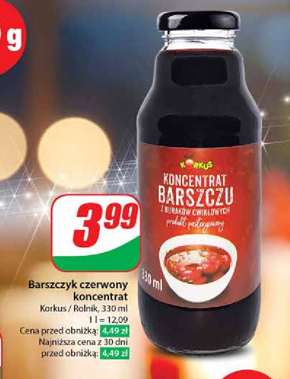 Barszcz czerwony koncentrat Korkus promocja w Dino