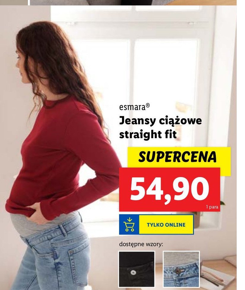 Jeansy ciążowe Esmara promocja