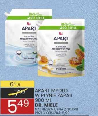 Mydło Apart w płynie zapas 900 ml Dr. Miele promocja w Wafelek
