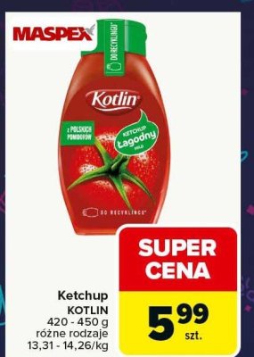 Ketchup Kotlin różne rodzaje promocja w Carrefour