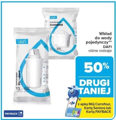 Wkład do wody pojedynczy DAFI różne rodzaje promocja w Carrefour