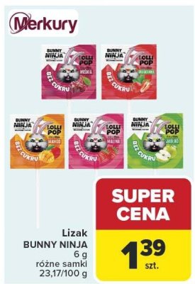 Lizak BUNNY NINJA 10 g różne smaki promocja w Carrefour
