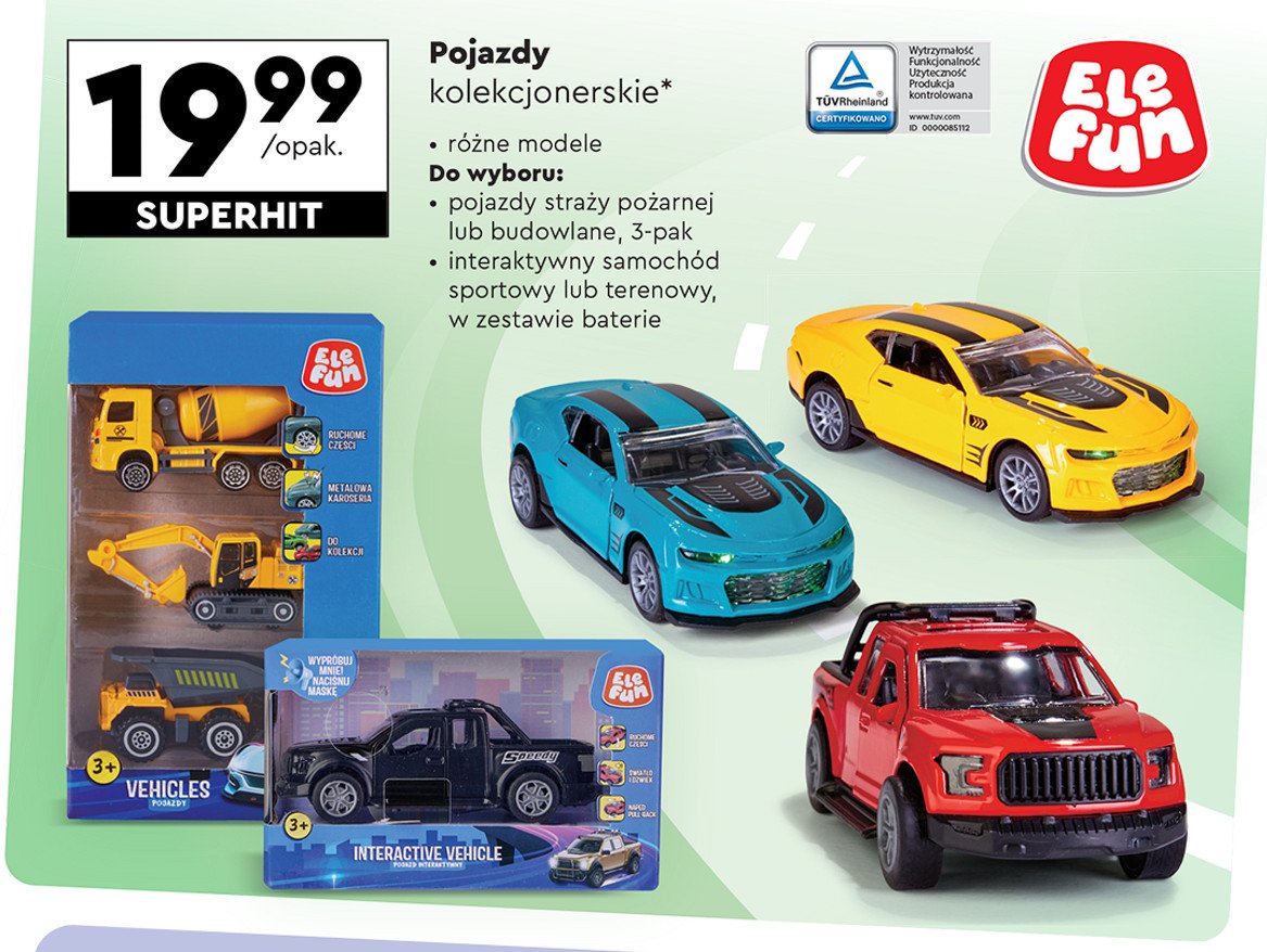 Pojazdy budowlane Elefun promocja