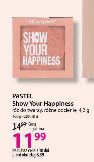 Róż do policzków nr 201 Pastel show your happiness promocja