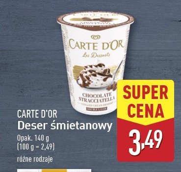 Deser śmietankowy chocolate straciatella Algida carte d'or les desserts promocja w Aldi