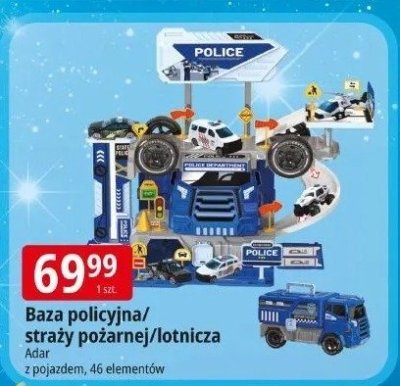 Baza policyjna/straży pożarnej/lotnicza Adar z pojazdami, 46 elementów promocja w Leclerc