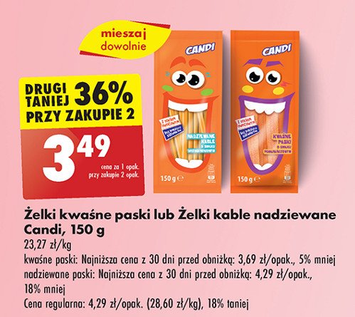 Żelki kable brzoskwiniowe Candi promocja