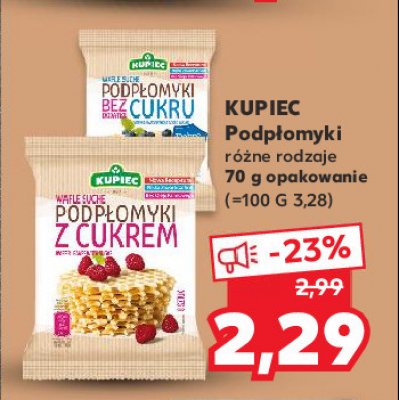 Wafle suche podp艂omyki z cukrem Kupiec promocja