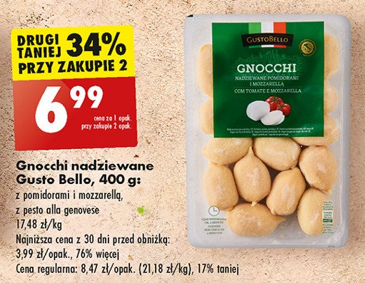 Gnocchi nadziewane z pomidorami i mozzarellą Gustobello promocja