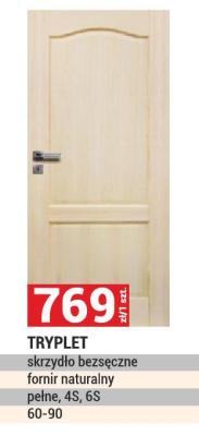Drzwi TRYPLET skrzydło bezpieczne fornir naturalny pełne, 4S, 6S 60-90 promocja w Merkury Market