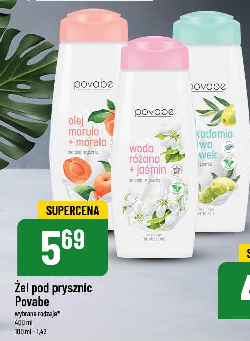 Żel pod prysznic olej makadamia i oliwa z oliwek Povabe promocja