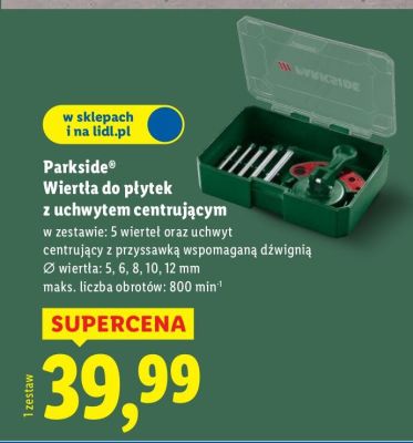 Wiertła do płytek z uchwytem centrującym Parkside promocja w Lidl