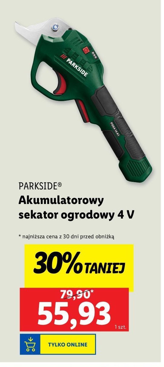 Sekator akumulatorowy 4 v Parkside promocja